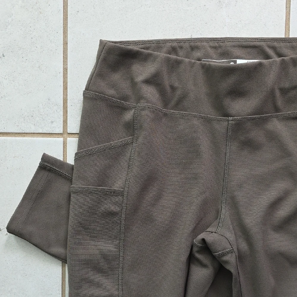 Carhartt Olive Green Leggings Size Medium Stretch Workwear Athletic - Picture 4 of 8
